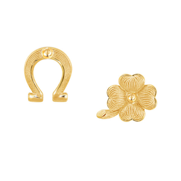 PRIMA ต่างหูทองคำ Horseshoe Lucky Flower 111E4463-18